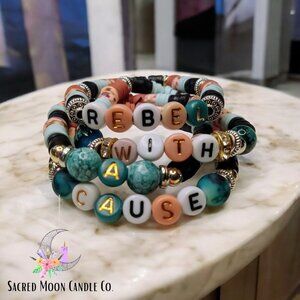 Rebel with a Cause Letter bracelet